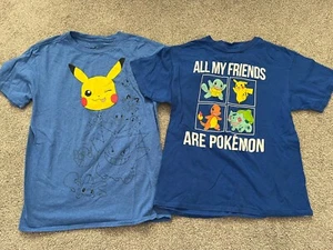 LOT 2 BOYS SHORT SLEEVE POKEMON SHIRTS / T-SHIRTS - SZ M & L - Picture 1 of 6