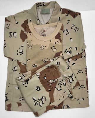 Rothco JR GI Bronceado Camuflaje Manga Larga Camisa Pantalones Camiseta Mediana 8 Táctico Militar Foto 1 de 4