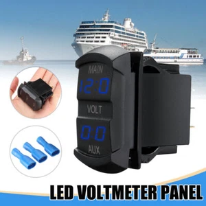 Volt Meter Dual Battery Monitor LED Digital Car Boat Voltage Marine Gauge 12-24V - Picture 1 of 7