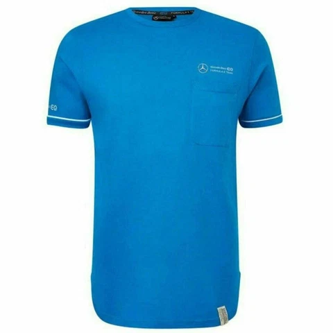 Mercedes-EQ Formula E Men's Pocket T-Shirt - Blue/Black Cover