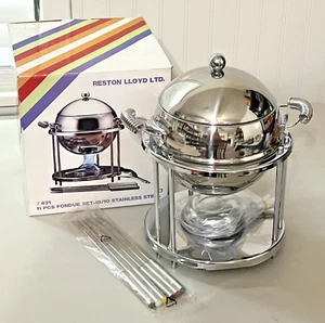 Reston LLoyd #431 Edelstahl Fondue Set NIE BENUTZT Originalkarton KOMPLETT - Bild 1 von 4