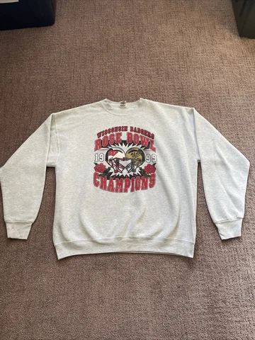 1999 Wisconsin Badgers UCLA Rose Bowl Vintage Crewneck Sweatshirt Sz XXL NCAA Cover