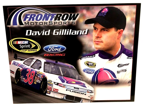 2010 DAVID GILLILAND/KVAPIL FRONT ROW MTSPRTS FORD 2 SIDED NASCAR POSTCARD Cover
