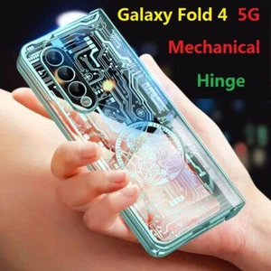 Case For Samsung Galaxy Z Fold5 Fold4 Fold3 Plating Hinge Glass Clear Hard Cover - Picture 1 of 24