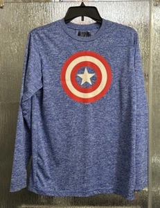Camisa Marvel Capitán América corte seco 19” P2P 27” largo para hombre pequeña 34/36 - Imagen 1 de 4