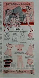 1951 Gibbs children's boys girls underwear pajamas vintage clothing ad - Picture 1 of 1