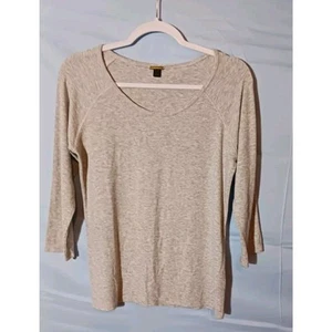 MAGASCHONI Womens Gray 3/4 Sleeve Ribbed Jersey Knit Top Medium Modal - Picture 1 of 5