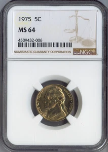 1975 Jefferson Nickel NGC MS64 Holiday Sale 🎁 - Picture 1 of 2