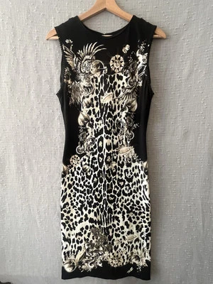 Vestido Roberto Cavalli 44 8 Vainas Sin Mangas Estampado Animal Hasta la Rodilla Cóctel Foto 1 de 4