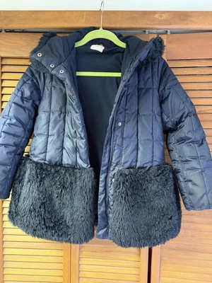 Chaqueta Crewcuts Everyday Niñas 10 Piel Sintética Con Capucha Manga Larga Puffer Azul Invierno Foto 1 de 4