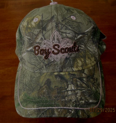 NWT Boy Scouts Cap Hat Women Snapback Camo Poly Cotton PINK - Image 1 of 4