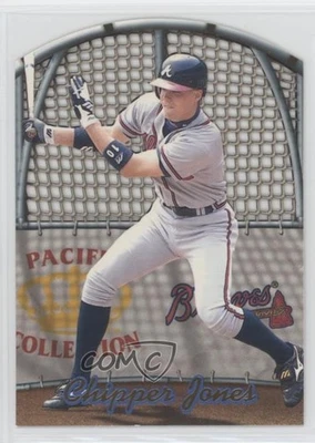 1999 Pacific Crown Collection In the Cage Chipper Jones #1 HOF - Image 1 of 2