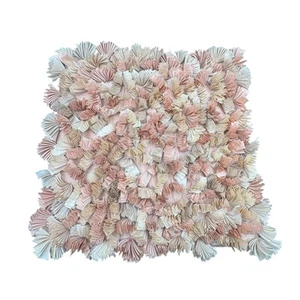 Shabby Chic 16"x16" Pink Multi-Tone Ruffle Throw Pillow Cover Pier 1 Imports - Picture 1 of 8