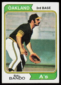 Tarjeta de béisbol 1974 Topps Sal Bando #103 Oakland Athletics - Imagen 1 de 2