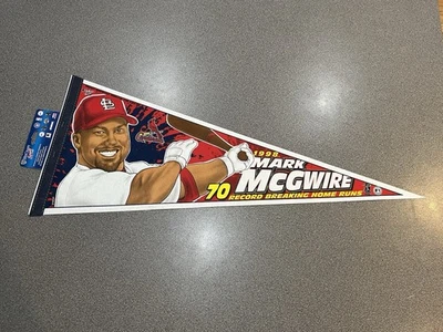 Banderín Mark McGwire 70 jonrones Cardenales de San Luis 28x11,5 fieltro 1998 DE COLECCIÓN Foto 1 de 4