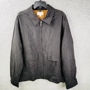 Cutter & Buck Micro Suede Jacket Weather Tec Mens XL Black Zip Interior Pocket - Picture 1 of 18