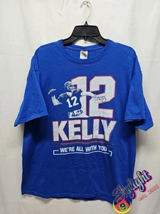 Rare Vtg Buffalo Bills Jim Kelly Autographed Hof 02 T Shirt Size XL - Picture 1 of 14