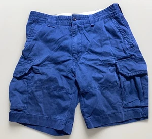 Polo Ralph Lauren Shorts Men 36 Blue Cargos Military Fatigue Pockets Chino - Picture 1 of 12