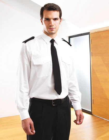 Diensthemd Pilotenhemd Feuerwehr Uniform Hemd weiß hellblau langarm Gr.38-48 NEU - Bild 1 von 1