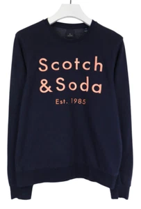 SCOTCH & SODA Sweatshirt Men's LARGE Logo Blue Round Neck Pullover - Picture 1 of 8