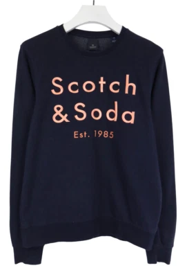 Sudadera SCOTCH & SODA Para Hombre GRANDE Logo Azul Cuello Redondo Pullover Foto 1 de 4