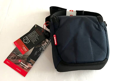 Manfrotto MB SH-1BU Blue Padded Solo I Holster Camera Zipper Bag with Strap - Image 1 of 4