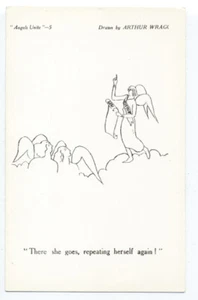 1939 WWII ANTI WAR Postcard - ANGEL Warns HISTORY REPEATS ITSELF! Rare - Picture 1 of 2