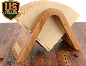Bamboo Coffee Filter Holder Coffee Paper Storage Rack Coffee Filter Paper Con... - Picture 1 of 1