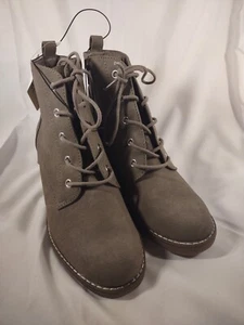 Women's ANA Bramber Size 7 NWT Memory Foam Booties in Taupe Side Zip - Picture 1 of 11