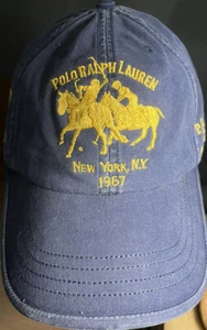 VTG Polo Ralph Lauren Bleecker NY Strapback Hat Cap Equestrian Jumper Team Rare - Picture 1 of 10