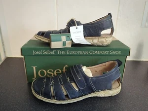 Sandali da pescatore Josef Seibel neri Ida in pelle da donna taglia UK 3 - Foto 1 di 6