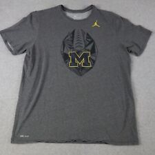 Michigan Wolverines T-Shirt Mens XL Nike Dri-Fit Athletic Cut Tee Football Gray