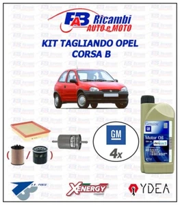 KIT TAGLIANDO OPEL CORSA B 1.2cc 1.4cc 1.6cc - 3 FILTRI 4 LITRI OPEL 5W30 - Foto 1 di 1