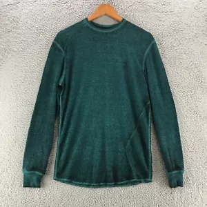 Volcom Long Sleeve Tee Sweater Top Mens Small Blue Green Cotton Blend Crew - Picture 1 of 13