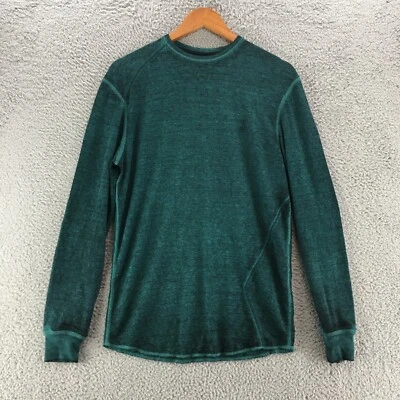 Volcom Long Sleeve Tee Sweater Top Mens Small Blue Green Cotton Blend Crew - Image 1 of 4