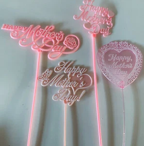 Pack of 5 MOTHERS DAY Plastic Mottos Pics Cake Topper Floristry Choose Design... - Picture 1 of 19