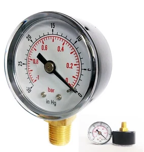 Vacuum Gauge 40mm or 50mm Dial Gauges Vertical or Horizontal 1/8 1/4 BSPT - Picture 1 of 9