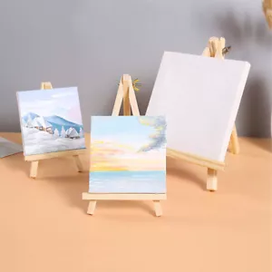 Cavalletti espositore artistico piccolo da tavolo in legno supporto scrivania mini cavalletto telaio - Foto 1 di 15