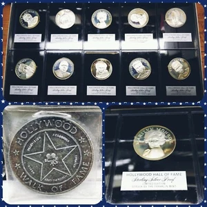 1971 Franklin Mint HOLLYWOOD HALL OF FAME Silver Proof Coin Set Marilyn Monroe - Picture 1 of 1
