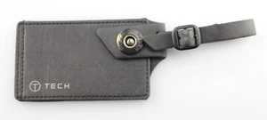 TUMI 'T-Tech' Black Leather Luggage Tag - Large - Picture 1 of 2