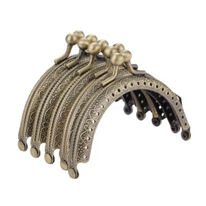 5 Stck. 3,3 Zoll Metall Kiss Lock Geldbörse Rahmen Bogen Münzkugel Schnappverschluss zum Nähen - Bild 1 von 6