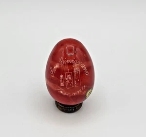 Genuine Alabaster Marble Egg San Gimignano Tuscany Hand Carved Made In Italy - Picture 1 of 6