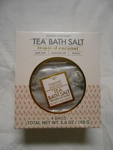 NUEVO Sazona tu baño SAL DE BAÑO DE TÉ en aceites y flores esenciales de coco tropical - Imagen 1 de 2