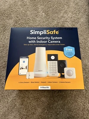 SimpliSafe 11 pc Home Security Kit 1080p Camera, 6 Entry Sensors, 2 motion, base - Image 1 of 2