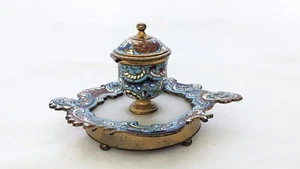 Antikes russisches Cloisonné-Tintenfass - signiert "Sigud" - Bild 1 von 5
