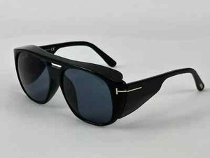 Tom Ford Sunglasses Fender Black Side Shields Square Large TF 799 01A - Picture 1 of 9