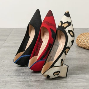 Large Size Women's Pointed High Heels Casual Breathable Woven Pointed Shoes - Picture 1 of 33