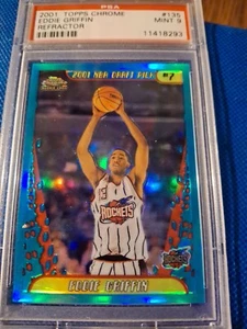 2001 Eddie Griffin Topps Chrome Rookie Refractor Card RC #135 Rockets PSA 9 - Bild 1 von 7