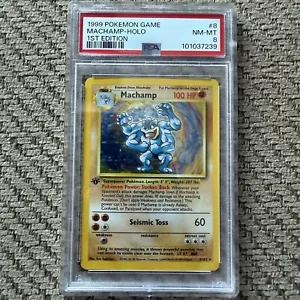 1999 Pokémon Machamp 8/102 1st Edition Base Set Holo PSA 8 NM- MT - Picture 1 of 2