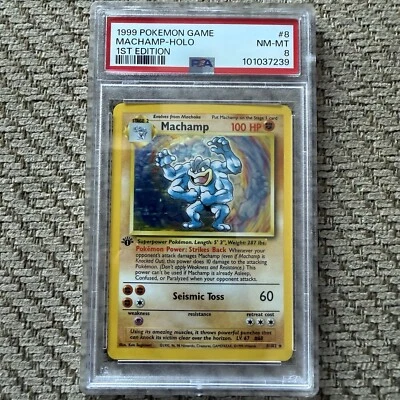 1999 Pokémon Machamp 8/102 1st Edition Base Set Holo PSA 8 NM- MT - Image 1 of 2